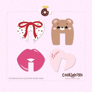 Valentine-mokknuffelset met 4 koekjesvormpjes .Stl | Direct downloaden!