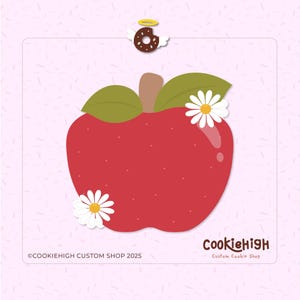 Floral Daisy Apple Cookie Cutter .Stl + PNG Image of Eddie! | Instant download!