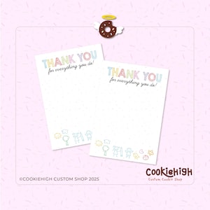 Tarjeta de galletas imprimible - Gracias por todo (8,9 x 12,7 cm) - Descarga instantánea en PDF