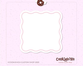 Wavy square plate cookie cutter .Stl | Instant download!