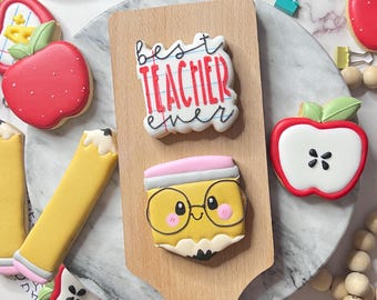 Best Teacher Ever Plaque Cookie Cutter .Stl + Eddie PNG Image! | Instant Download!