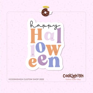 Skinny Happy Halloween Plaque Cookie Cutter .Stl + 3 PNG Image of Eddie! |  Instant download!