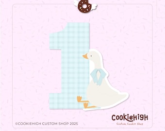 One Goose Party Plaque Cookie Cutter .Stl + PNG Image of Eddie! |  Instant download!