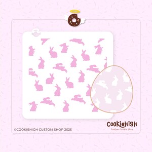 Digitaal: konijnenpatroon stencil gesneden | SVG-png-direct downloaden voor cookie-stencil | Snijbestand!