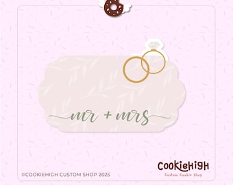 Ring-Hochzeits-Plakette Cookie Cutter .Stl + PNG Bild von Eddie! | Sofortdownload!
