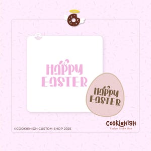 Digitaal: Happy Easter-stencilsnede | SVG-png-direct downloaden voor cookie-stencil | Snijbestand!