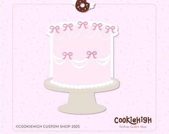 Vintage Cake Bow Plaque Cookie Cutter STL Files + PNG image of Eddie! | Instant download!