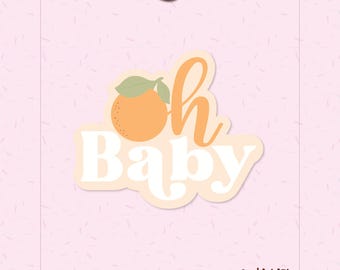 Orange Baby Shower Cookie Cutter STL | Digital Download + Edible PNG + Black Guide