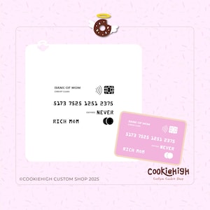 Mom's Credit Card-sjabloon en match voor koekjesuitsteker | SVG-png-direct downloaden voor cookie-stencil | Snijbestand!