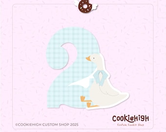 Two Goose Party Plaque Cookie Cutter .Stl + PNG Image of Eddie! |  Instant download!