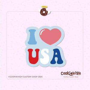 I Love USA Plaque Cookie Cutter .Stl + PNG Image of Eddie! | Instant download!