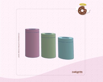 Digital: Set Icing Bag Dispenser  .Stl Files for 3D Printing | 3 sizes | Instant download!