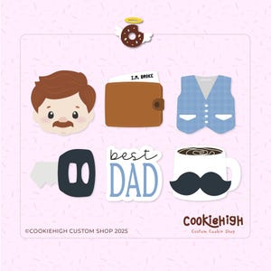Best Dad Set of 6 Cookie Cutter .Stl + PNG Image of Eddie! | Instant download!
