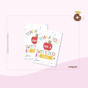 PRINTABLE TAG - Sweet School Year - 3x2&quot; Square, Gift for Teacher printable tag