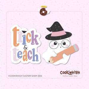 Halloween &quot;Trick & Teach&quot; set with 2 .stl cookie cutters + 4 Eddie PNG images! | Instant download!