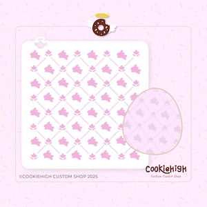 Digitaal: konijn lenterasterpatroon stencil gesneden | SVG-png-direct downloaden voor cookie-stencil | Snijbestand!