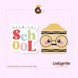 Set of 2 medium-sized back-to-school cookie cutters. STL + PNG image of Eddie! | Instant download!