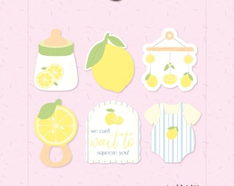 Citrus Baby Shower Set 6 Cookie Cutter STL | Digital Download + Edible PNG + Black Guide