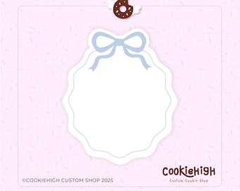 Oval Scallop Bow Plaque Cookie cutter .Stl | Instant download!