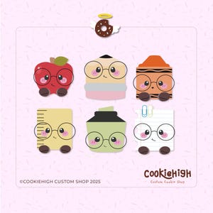 Set of 6 nerdy school supplies cookie cutters. Eddie .stl + PNG image! | Instant download!
