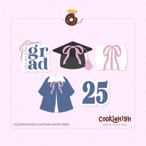 Small Coquette Graduation Cookie Cutter Set of 5 .Stl | + Eddie PNG Image! | Instant Download!