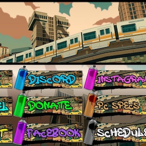 JSRF Graffiti Inspired Twitch panels