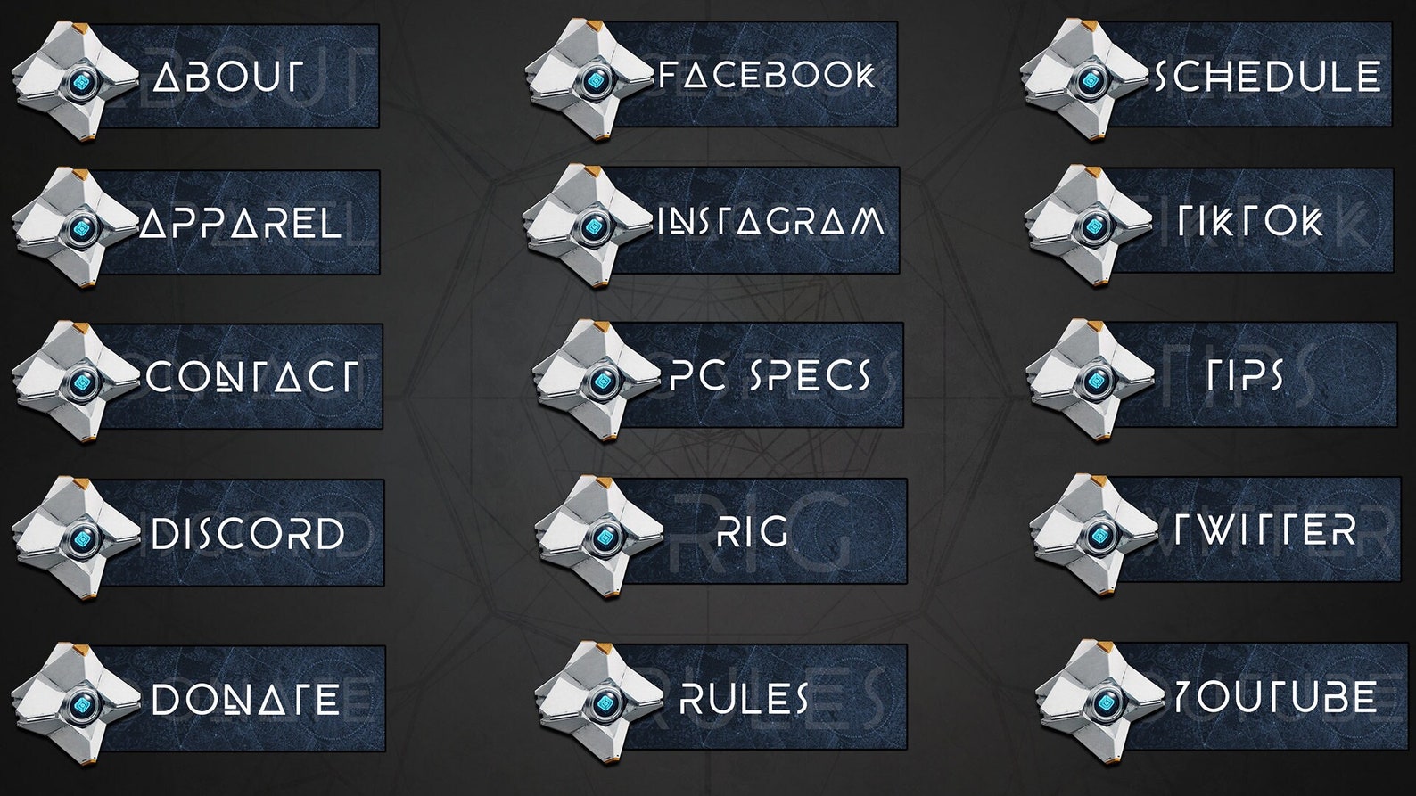 Hugo Destiny Panel Destiny Twitch Panel Set - Etsy