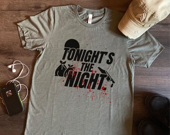 Vanavond is het zover! Donkere, griezelige humor, maan, karmozijnrode spetters, T-shirt, grappig cadeau.