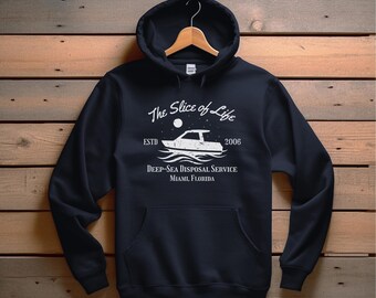Miami Ocean Disposal Service Parodie Bedrijfshoodie, Zwarte Humor Kustvaarders Sweatshirt