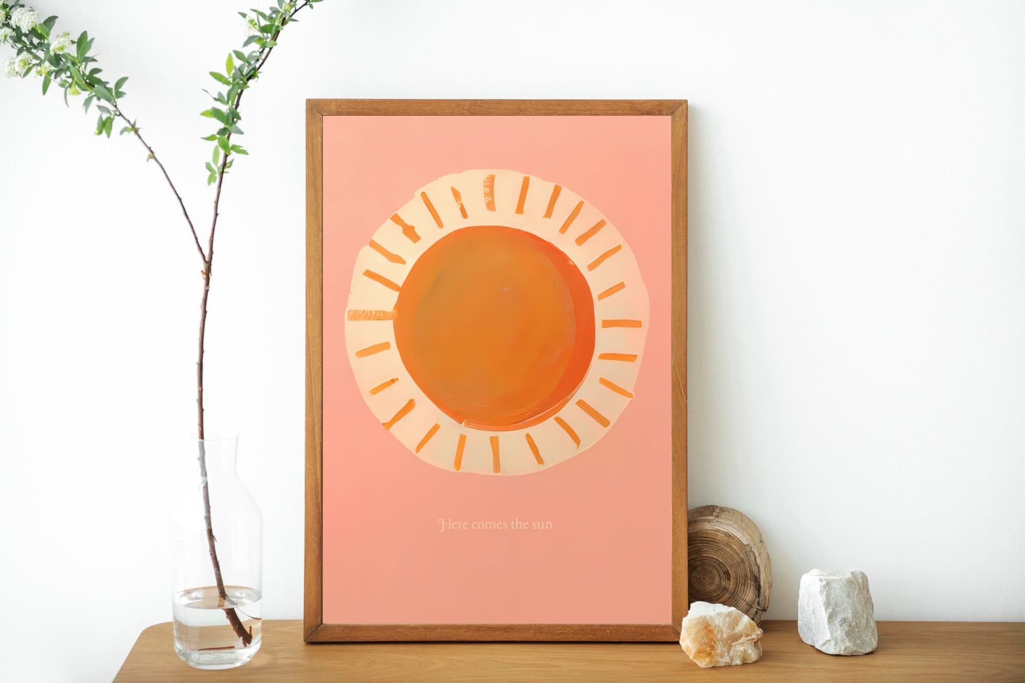 Poster Here Comes the Sun Wall Art Print Livingroom Wall Decor - Etsy