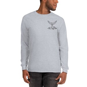 Bald eagle and mountain men’s Long Sleeve Shirt