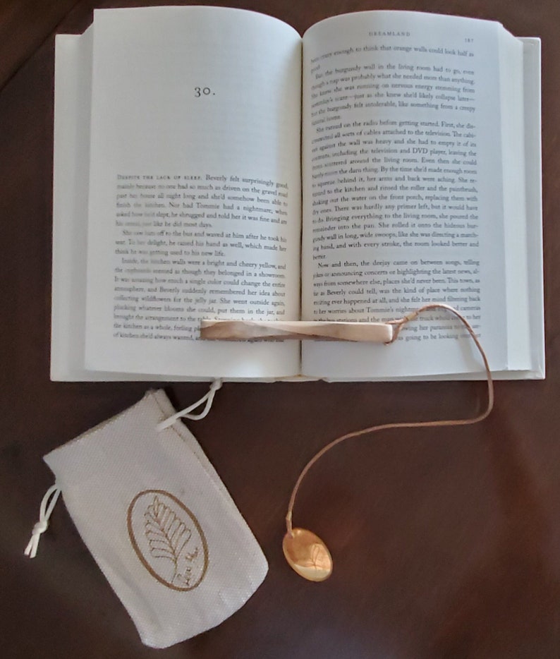 Page Holder / Bookmark Teak Wood & Mirrored Gold Acrylic Etsy