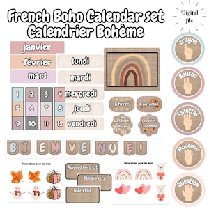French Boho Calendar - Calendrier Bohème