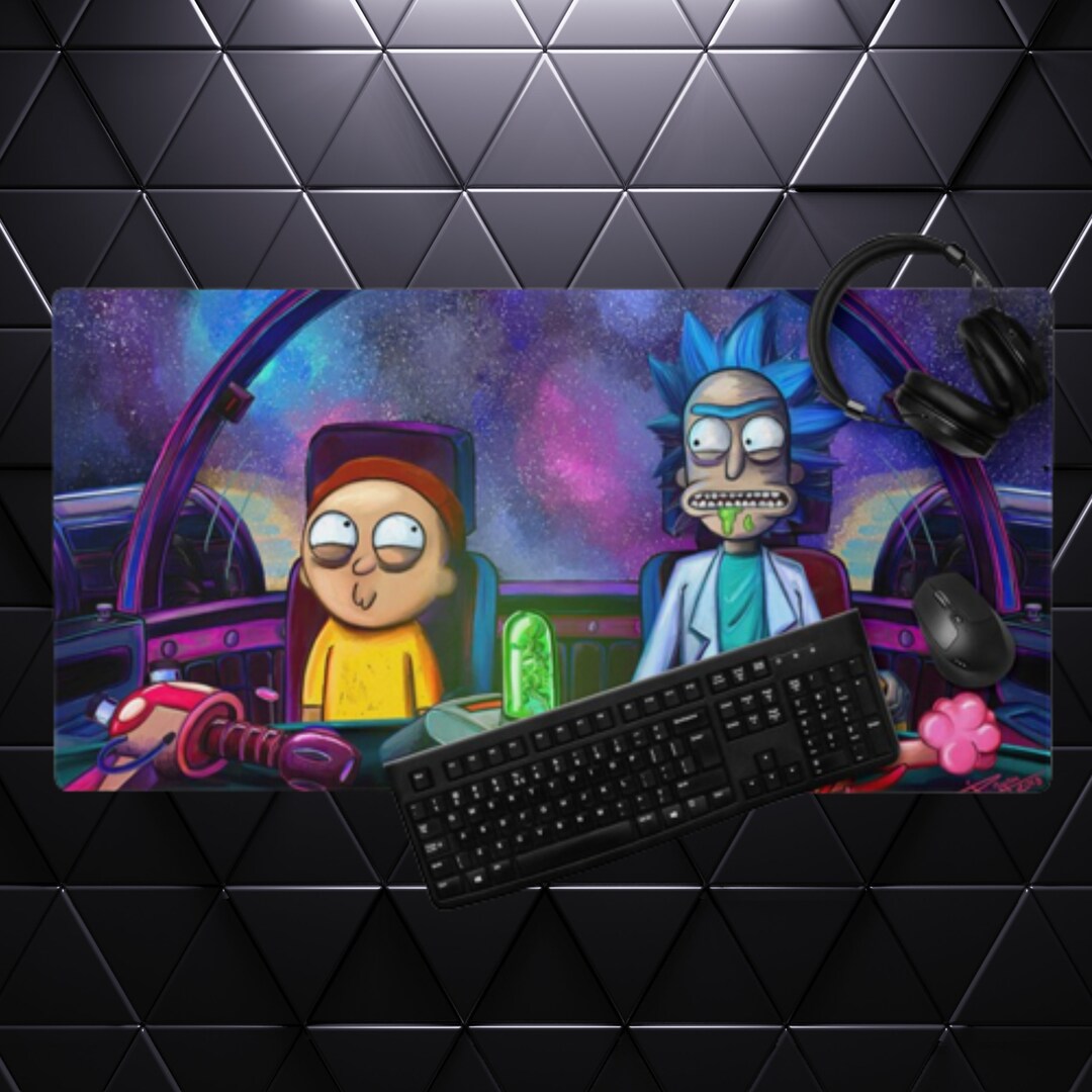 Rick and Morty Gaming Mousepad Space Iludos Etsy