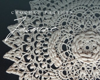 JASMINE - Digital pattern for crochet doily (Written instructions only), English