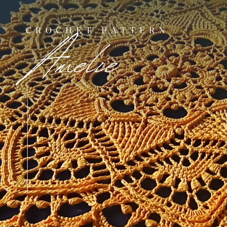 AMELIE Digital Pattern for Crochet Doily written Instructions Only