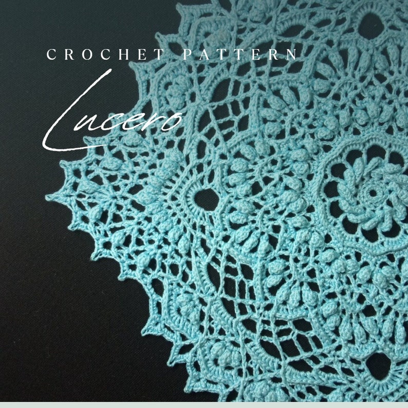 LUCERO Digital Pattern for Crochet Doily written Etsy