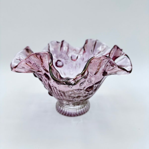 Fenton Cabbage Rose Ruffle Fairy Light Lamp Shade Amethyst Lavender