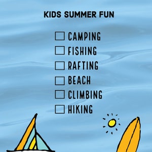 Kids Summer checklist-pdf-download-editable form