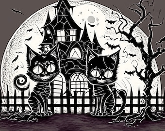 Spooky cat print