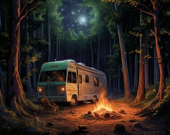 Outdoor Camper Scene