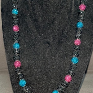 Blackout Party Blue Baseball Necklace Blue Yellow Red White Orange World Series Royal Rhinestone Bead Chain Bling