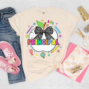 Principal png, Back to School png, First Day of School png, Digital Download, School Principal png, Coquette Bow png, Sublimation Designs
