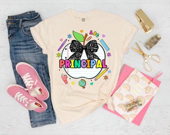 Back to School Schulleiter PNG, kokette Schleife, Apfel-Design (digitaler Download)