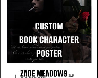 Custom Book Character Poster - Digital Download, Poster, Wall Art, Books, BookTok, dark romance , romance, Book Art