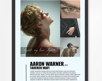 Aaron Warner by Tahereh Mafi Poster - Digital Download, Poster, Wall Art, Books, BookTok, Book lovers, Shatter Me Series poster, Book Art