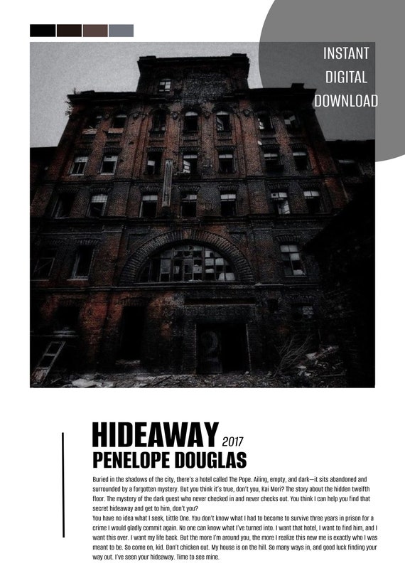 Hideaway by Penelope Douglas Poster Digital Download, Poster,art, Books,  Booktok, Devils Night Series, Romance, Smut, Kai and Banks 