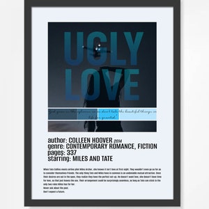 Ugly love by Colleen Hoover Poster - Digital Download, Poster, Wall Art, Books, BookTok, Book lovers, Miles and Tate poster, Book Art