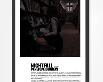 Nightfall av Penelope Douglas-affisch - Digital nedladdning, affisch, konst, böcker, BookTok, Devils Night-serien, romantik, Smut, Will och Emory