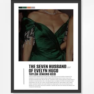 The Seven Husbands Of Evelyn Hugo by Taylor Jenkins Reid Poster - Digital Download, Poster, Wall Art, Books, BookTok, Book lovers,